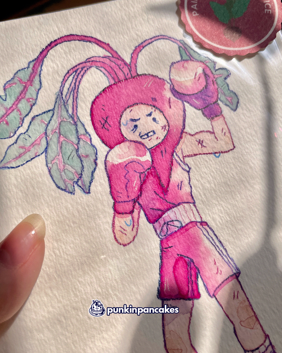 Beet Boxer - Original Watercolor