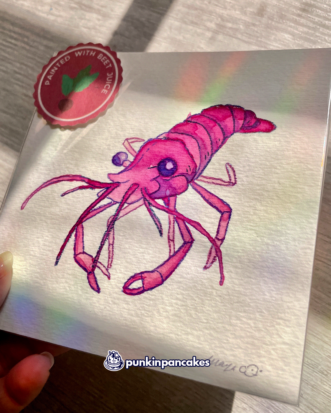 Beet Shrimp - Original Watercolor