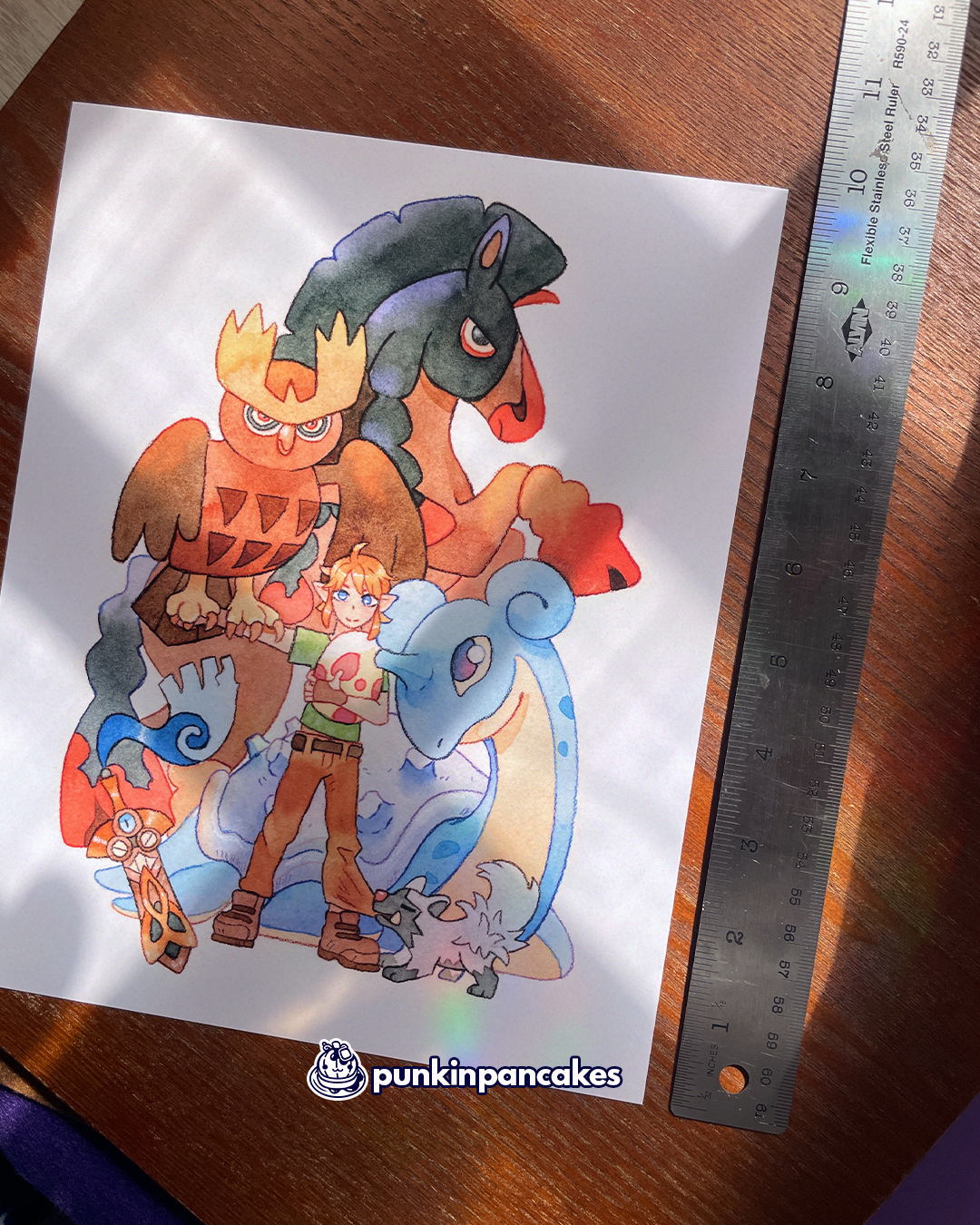 Link with a Pokemon Team Print 10x8 inches