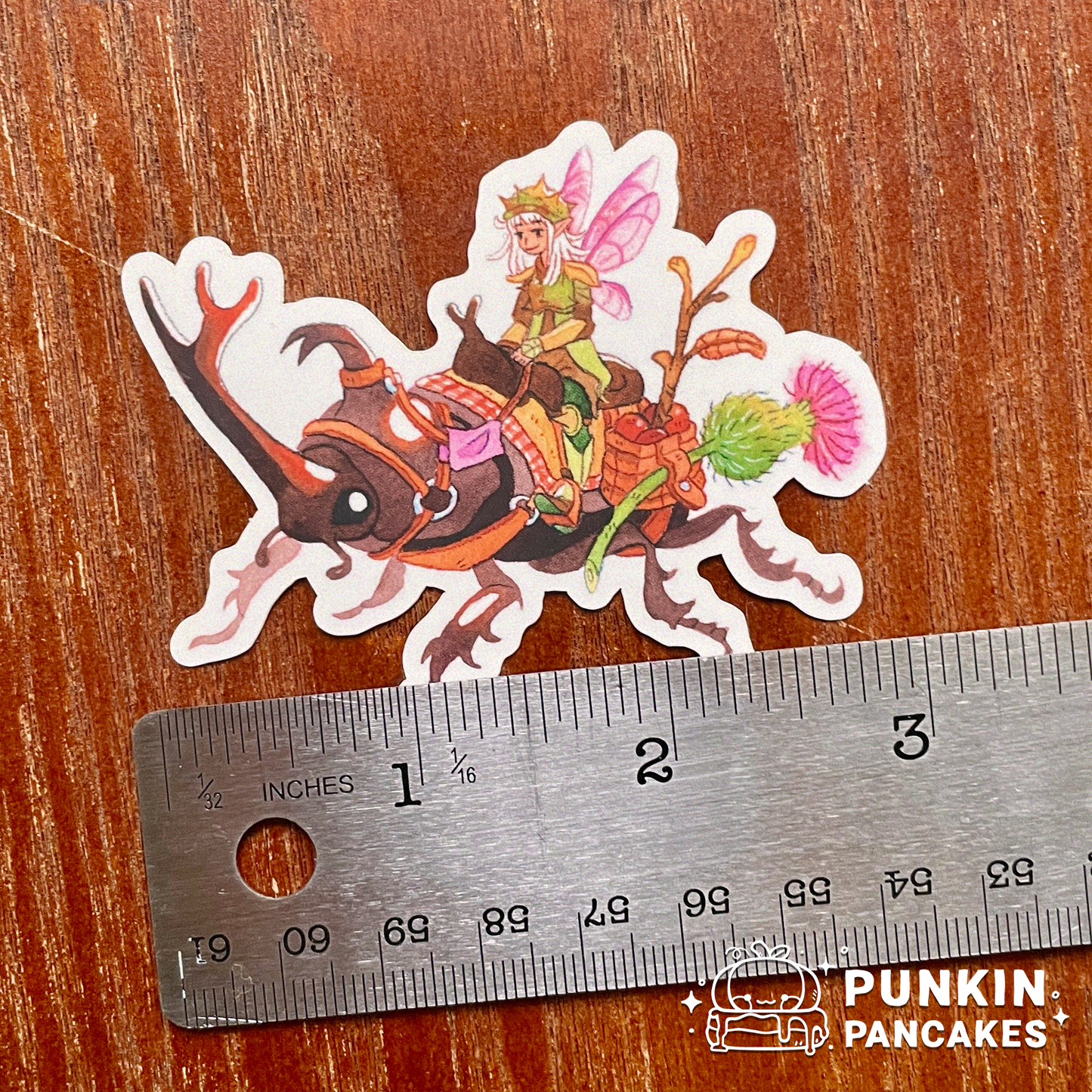 Fairy and Rhinoceros Beetle Sticker