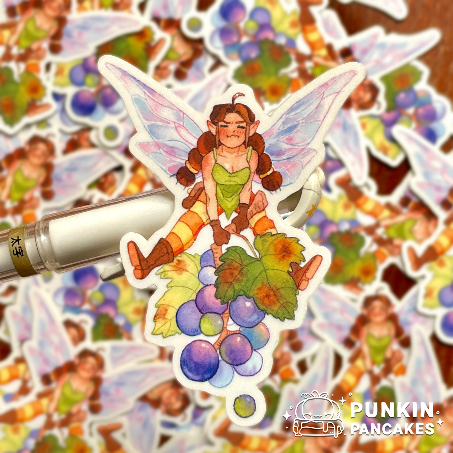 Fairy and Grapes Sticker Transparent