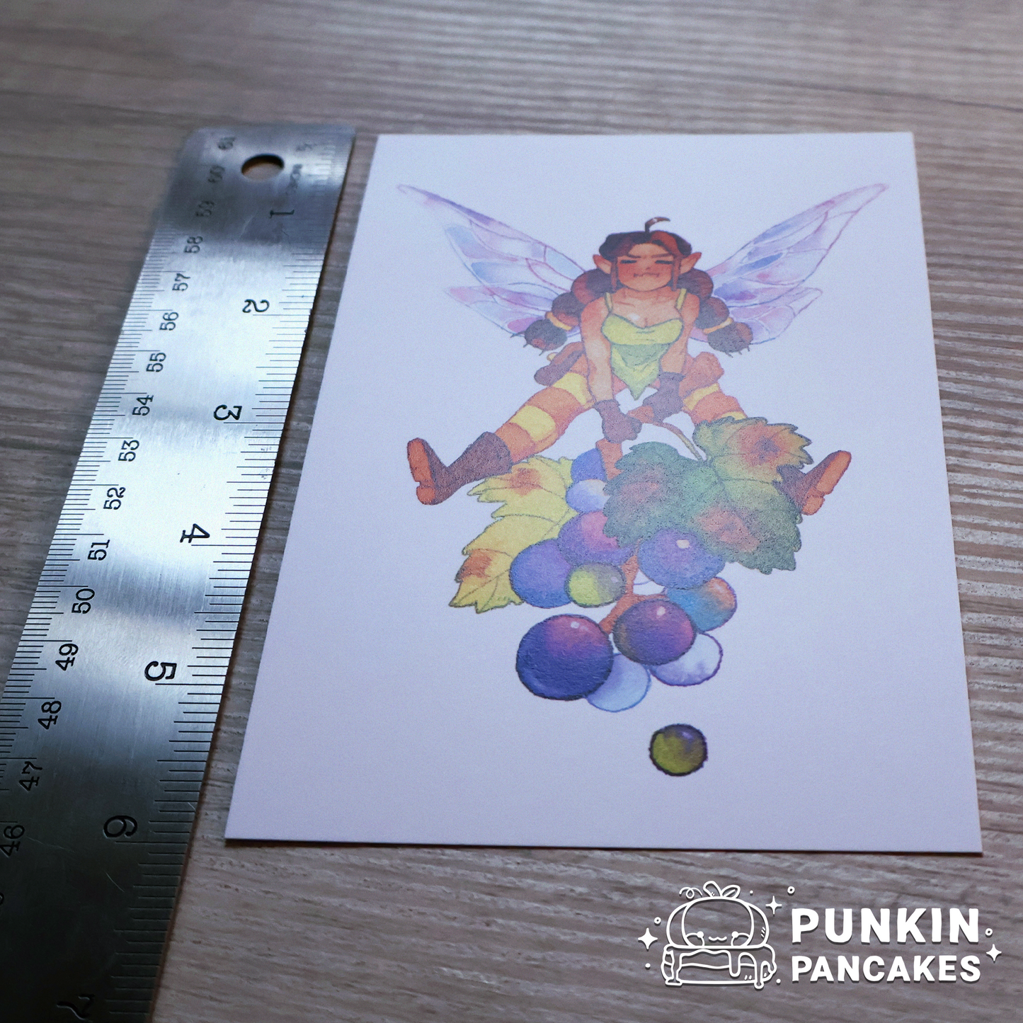 Fairy and Grapes Print 4x6 inches