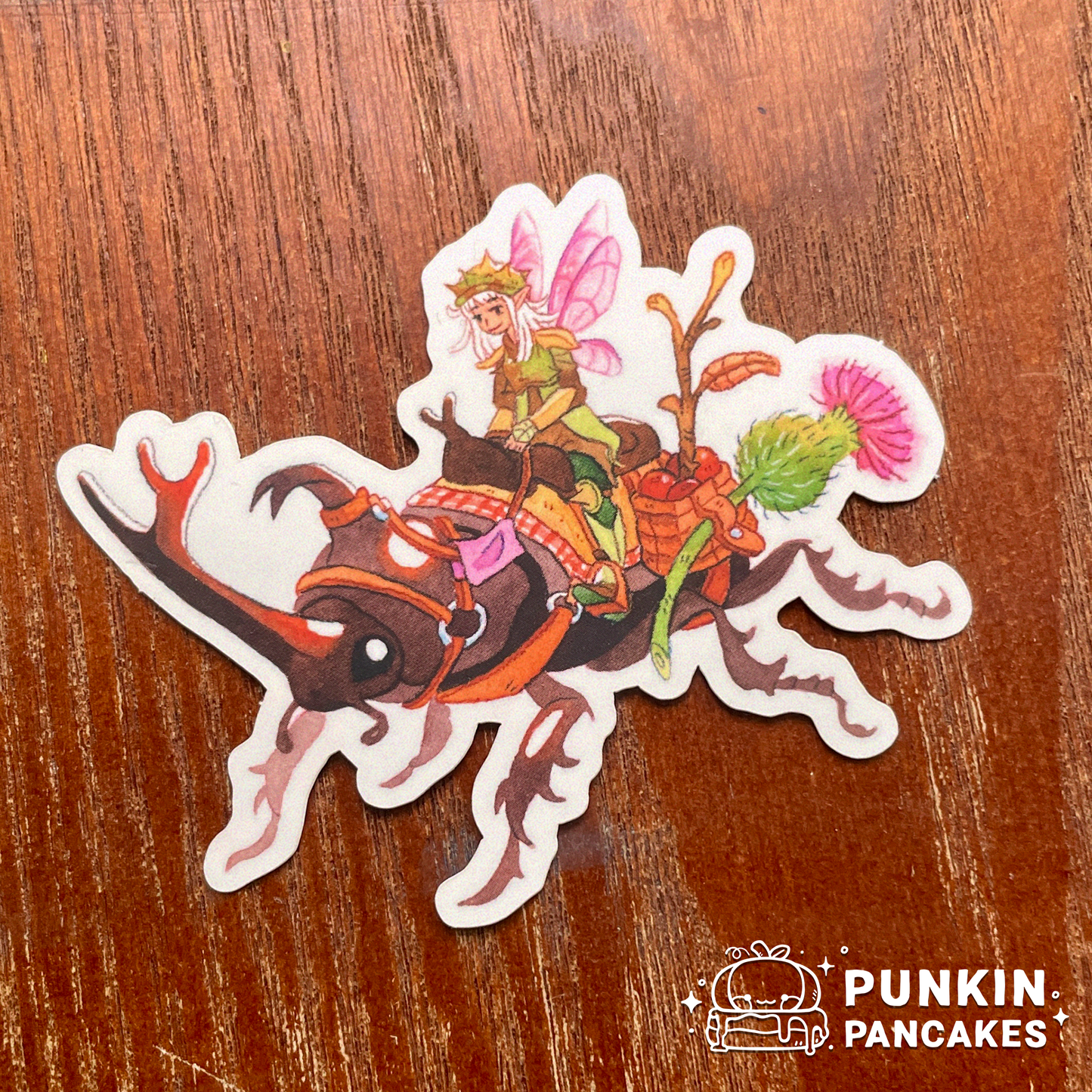 Fairy and Rhinoceros Beetle Sticker
