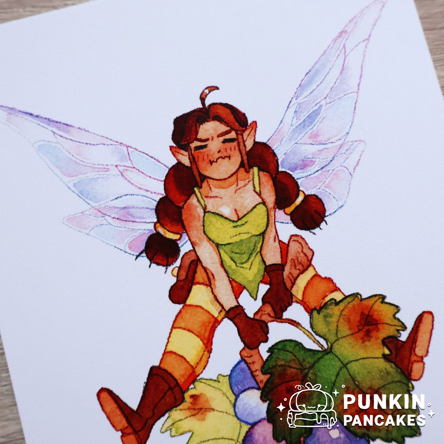 Fairy and Grapes Print 4x6 inches