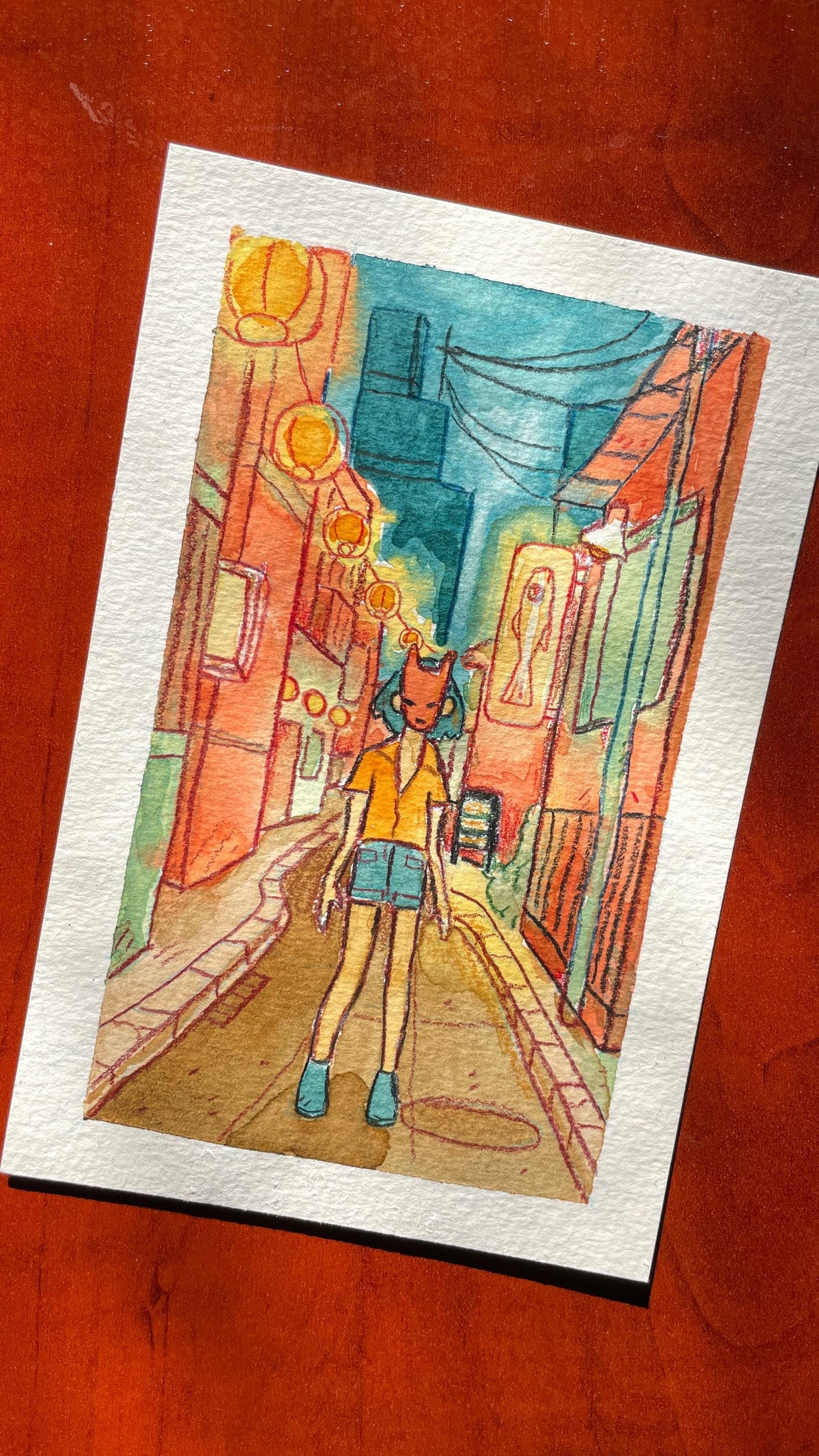 Mask - Original Watercolor