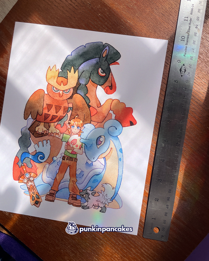 Link with a Pokemon Team Print 10x8 inches
