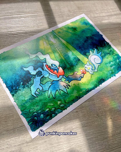 Darkrai and Pachirisu Print 10x7 inches