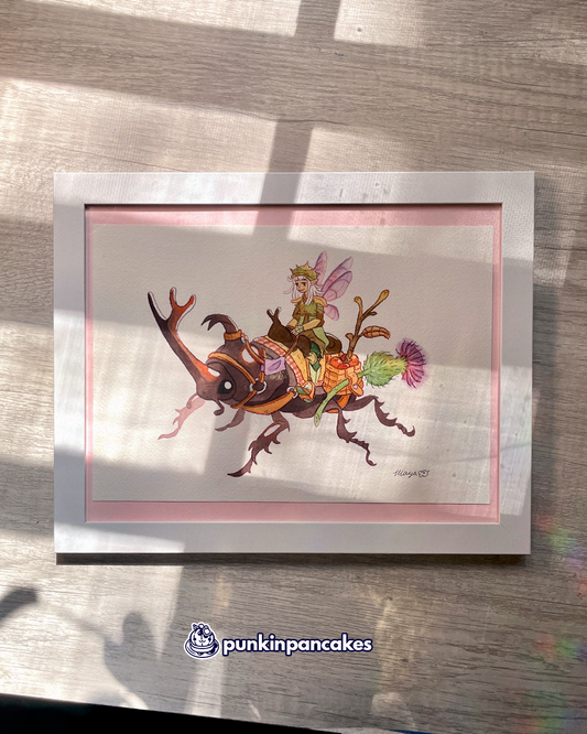 Beetle Jockey - Original Watercolor