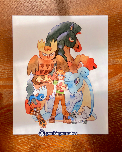 Link with a Pokemon Team Print 10x8 inches