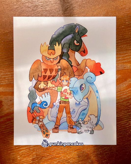 Link with a Pokemon Team Print 10x8 inches