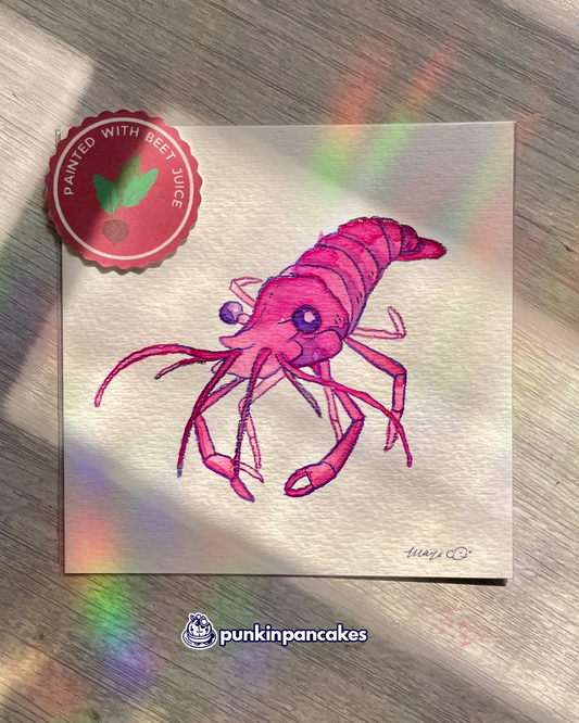 Beet Shrimp - Original Watercolor
