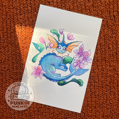 Eevees & Flowers Prints 4 x 6 inches