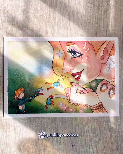 Link and a Great Fairy 10x7 inches