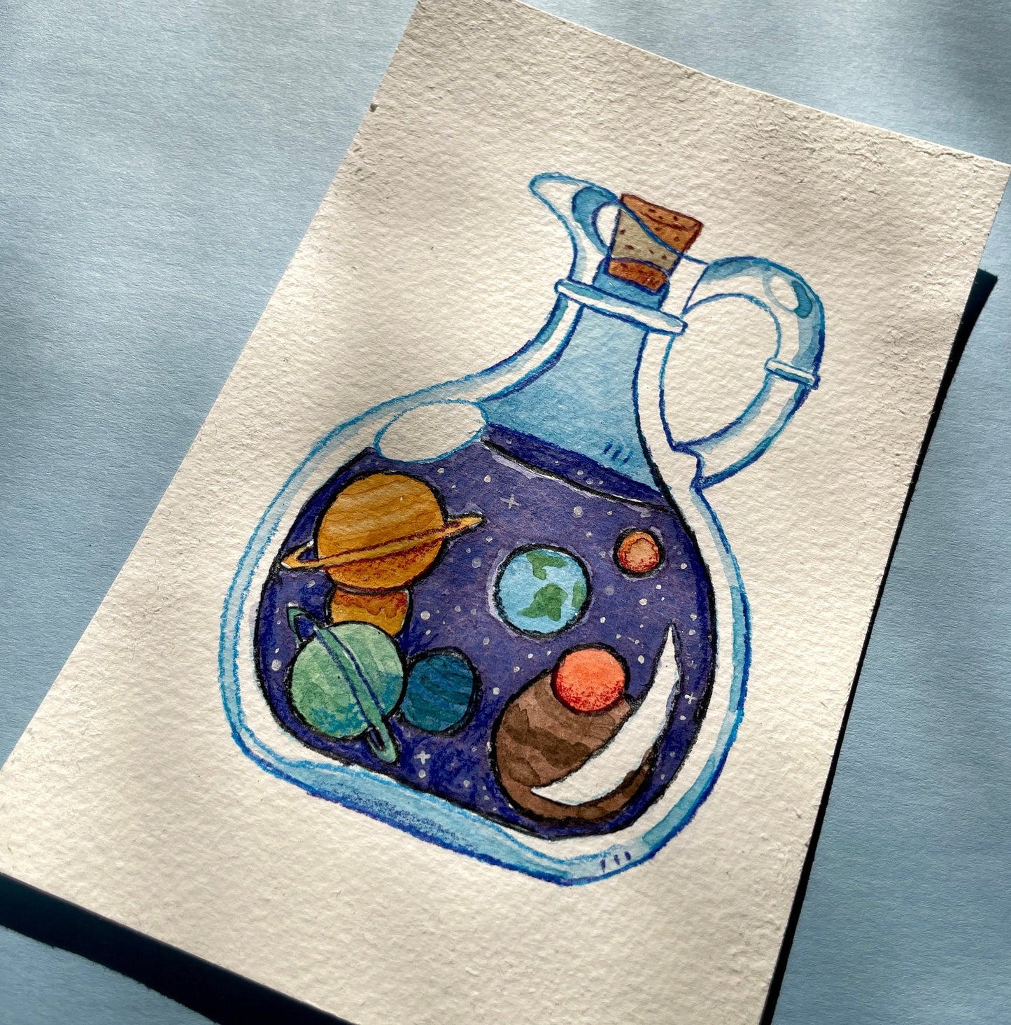 Solar System - Original Watercolor