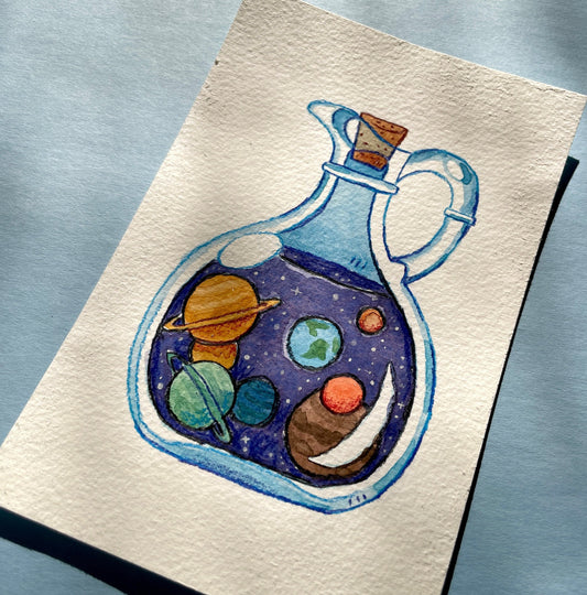 Solar System - Original Watercolor