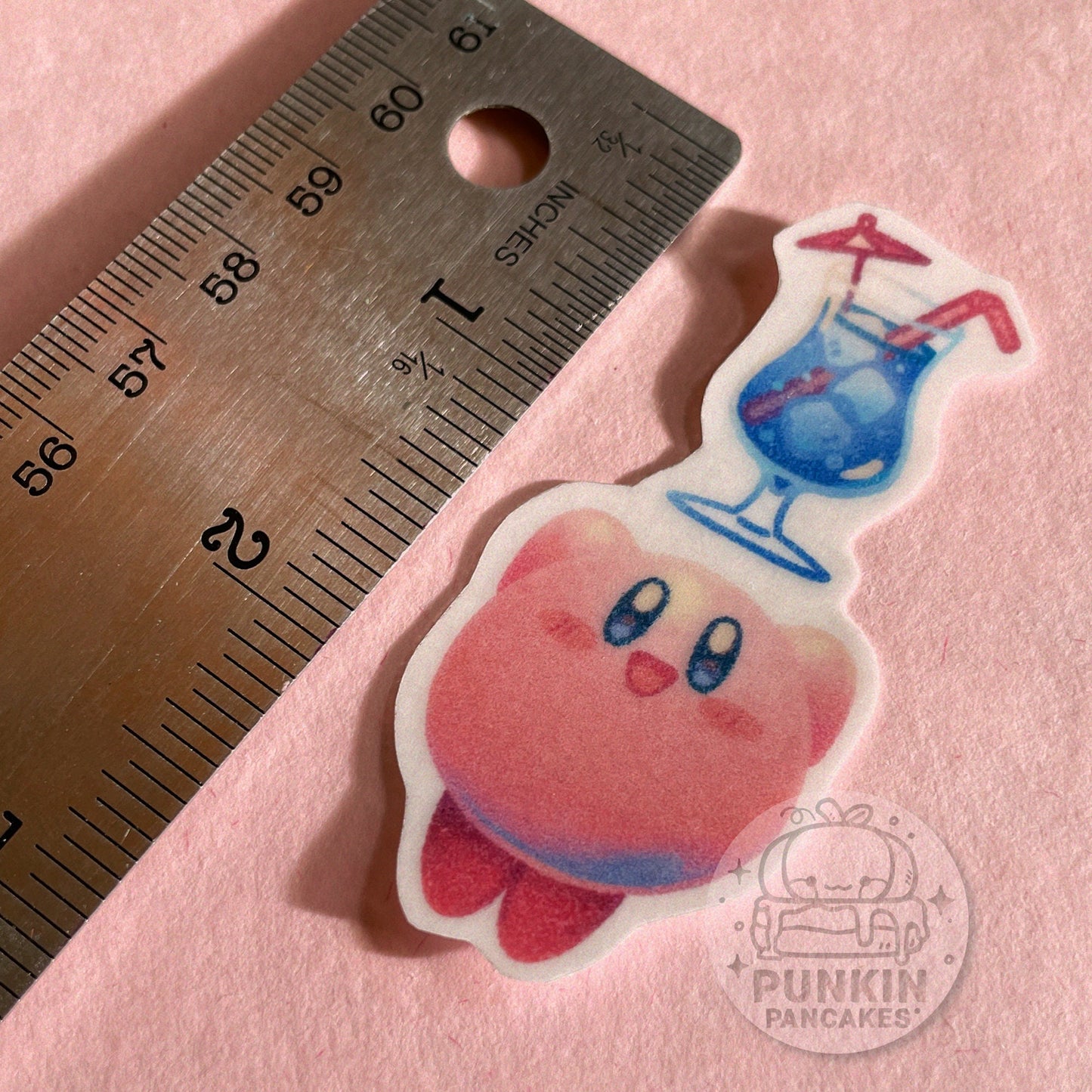 Kirby Heart, Orange, Strawberry, and Blue Drink Sticker