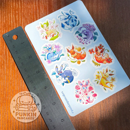 Eevees and Flowers Sticker Sheet