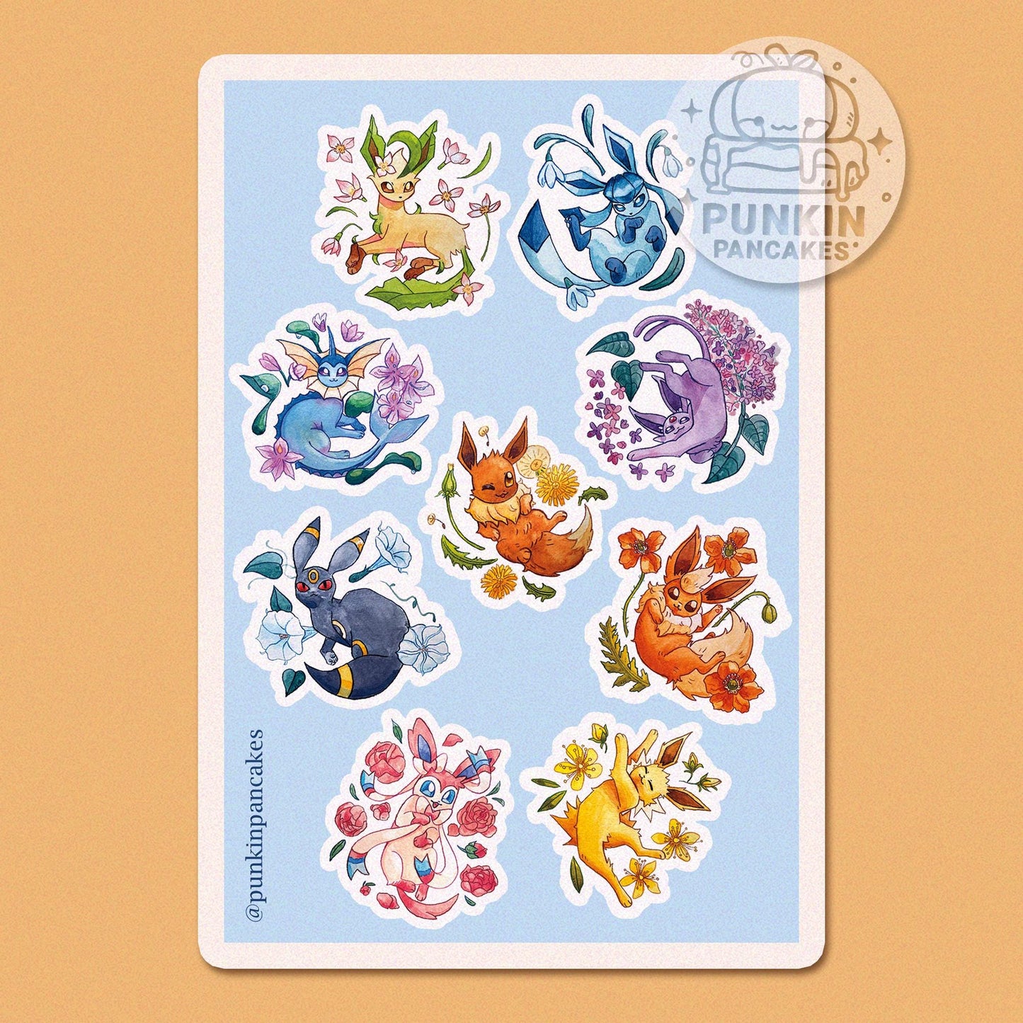 Eevees and Flowers Sticker Sheet