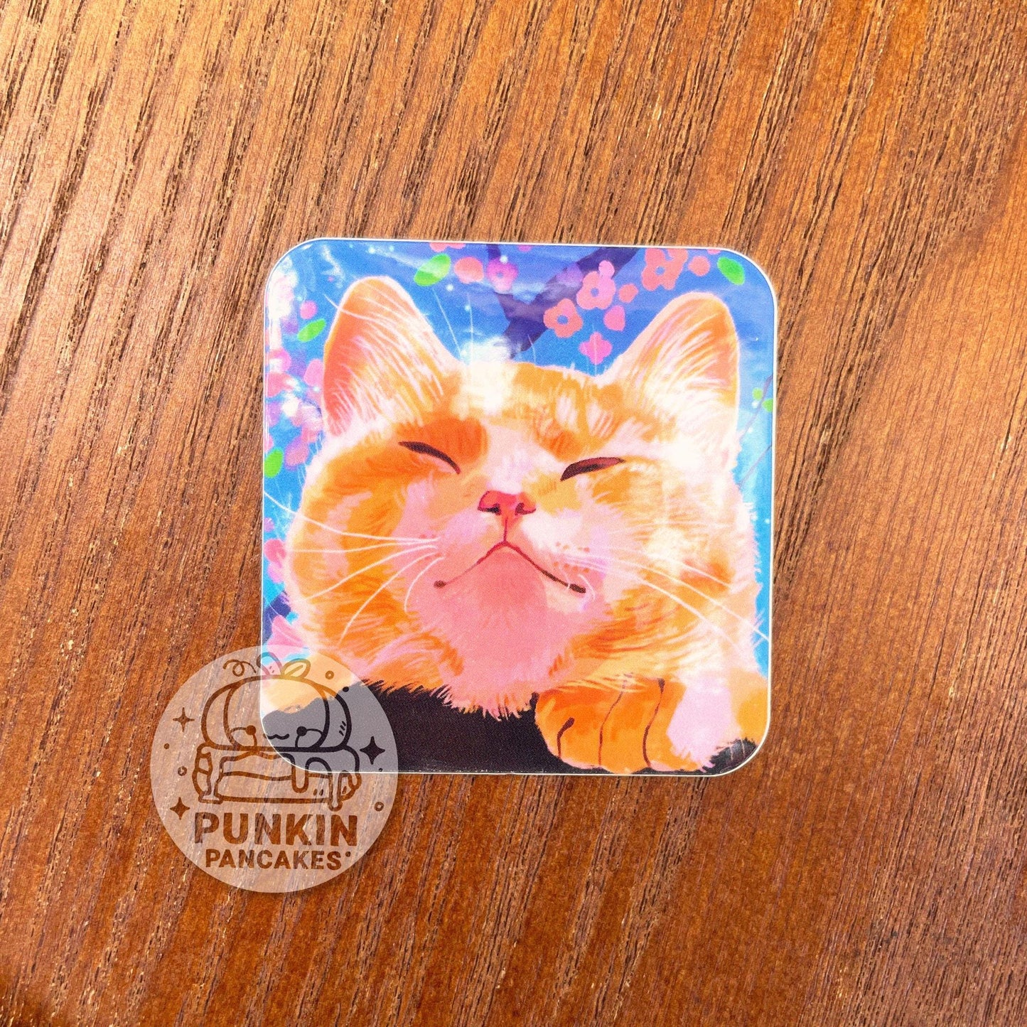 Chill Flower Cat Sticker