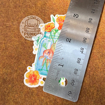 Goldfish and California Poppies Sticker