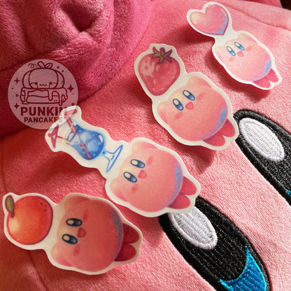 Kirby Heart, Orange, Strawberry, and Blue Drink Sticker