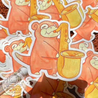 Slowpoke saxophone player sticker