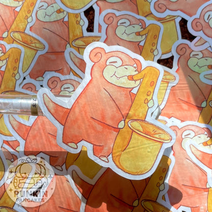 Slowpoke saxophone player sticker