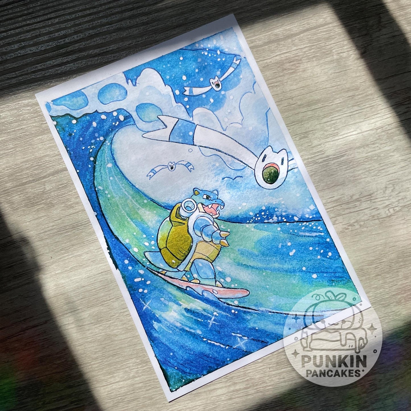 Surfing Blastoise Print in 2 sizes