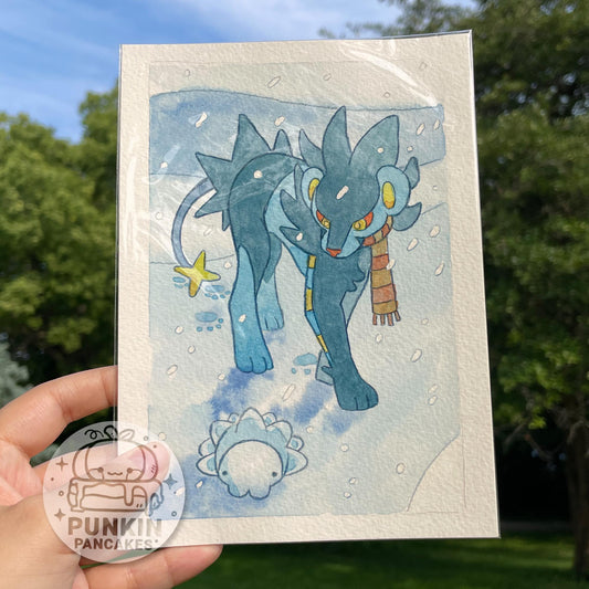 Luxray and Snom - Original Watercolor