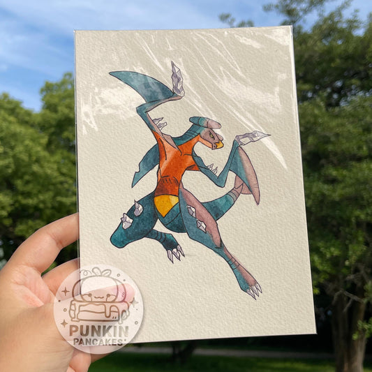 Garchomp - Original Watercolor