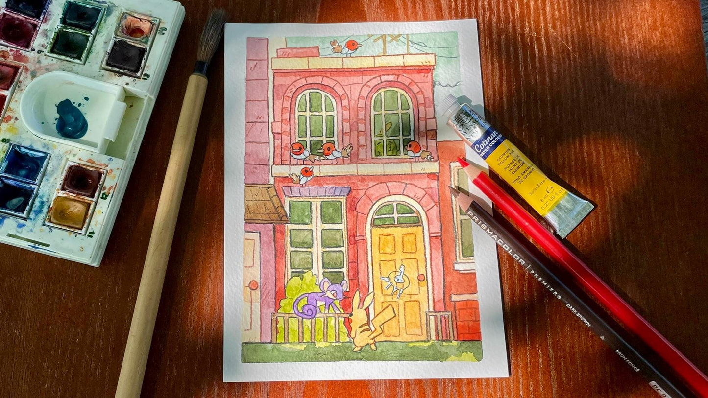 Poke City - Original Watercolor