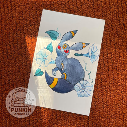 Eevees & Flowers Prints 4 x 6 inches