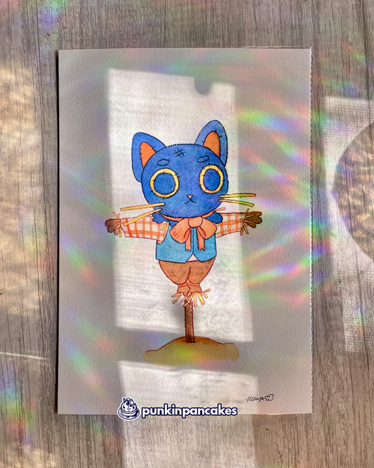 Cat Scarecrow - Original Watercolor