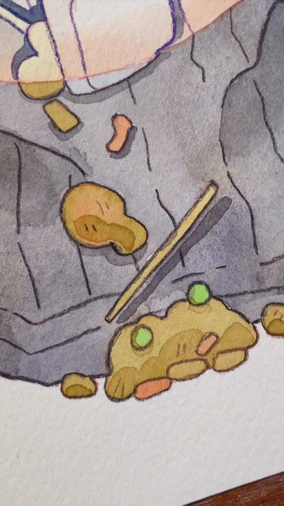 Zigzagoon - Original Watercolor
