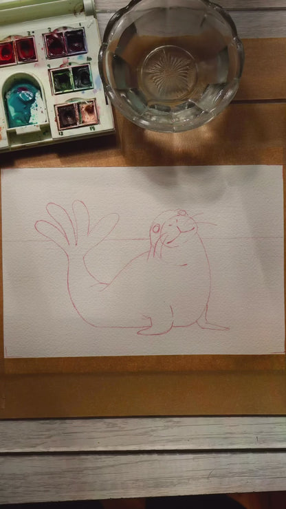 Seal - Original Watercolor