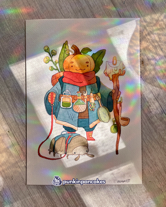 Punkin with a Roly Poly - Original Watercolor